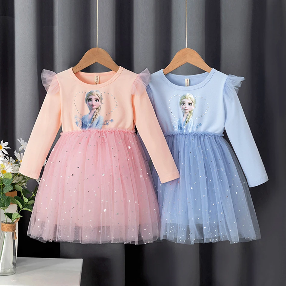 Disney-Elsa e Anna princesa vestido para meninas, roupa de lã infantil,  traje quente para crianças, Frozen 2, roupas de festa de aniversário,  inverno - AliExpress