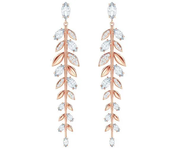 Rose Gold Мэнди Мода стерлингового серебра Высокое качество Длинные серьги женские ювелирные изделия почта - Окраска металла: Rose Gold