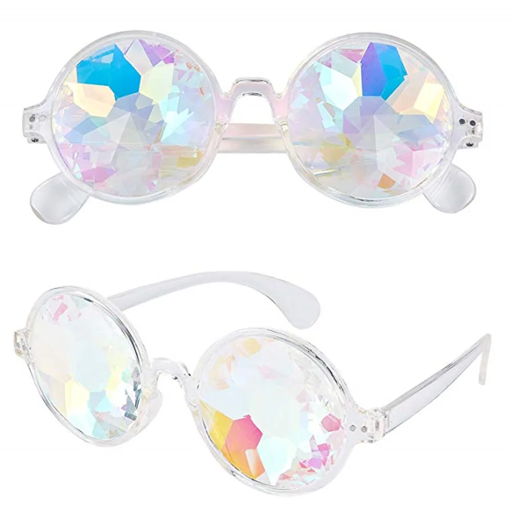 Festival AFUT Kaleidoscope Glasses Multicolor Fractal Prism Rainbow Crystal Lenses Rave EDM 