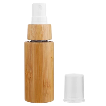 

spray bottle Refillable Spray Nozzle Container bottle Wood 20ml high-end PP Cosmetic PET bamboo Makeup Setting Spray Pump Bottle