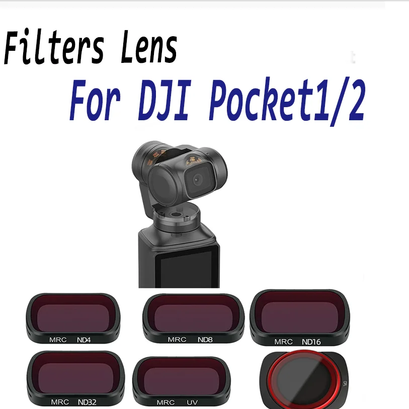 Nuovo 6 Pz/Set Filtro Obiettivo Fotocamera Nd4/Nd8/Nd16/Nd32 Mcuv Nd/Pl Kit Filtri Regolabile Per Dji Pocket1/2 Accessori Drone