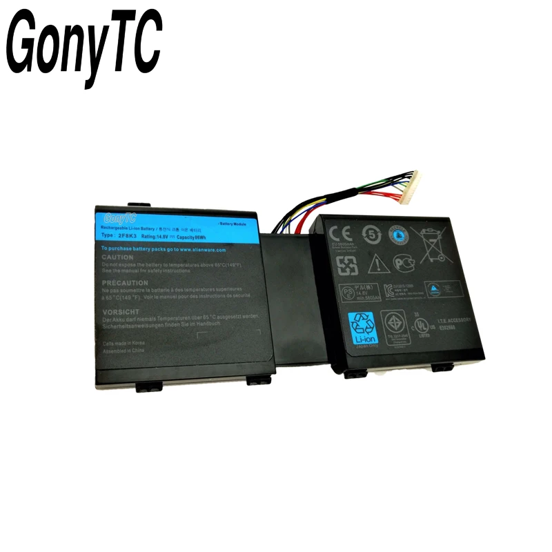 GONYTC 2F8K3 ноутбук Батарея для DELL Alienware 17 18 M17X R5 M18X R1 2F8K3 0KJ2PX KJ2PX G33TT 14,8 V 86WH