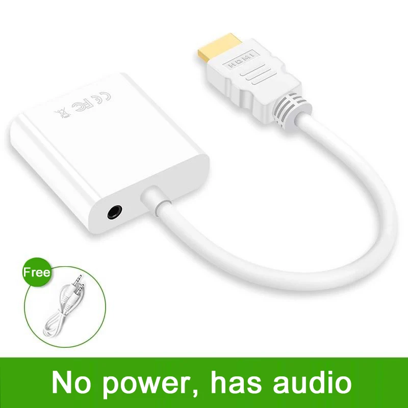 BoeYink адаптер hdmi-vga кабель конвертер HDMI VGA кабель Поддержка 1080P с аудио кабелем для HD tv xbox PS3 PS4 ноутбука ТВ коробка - Цвет: audio But no power