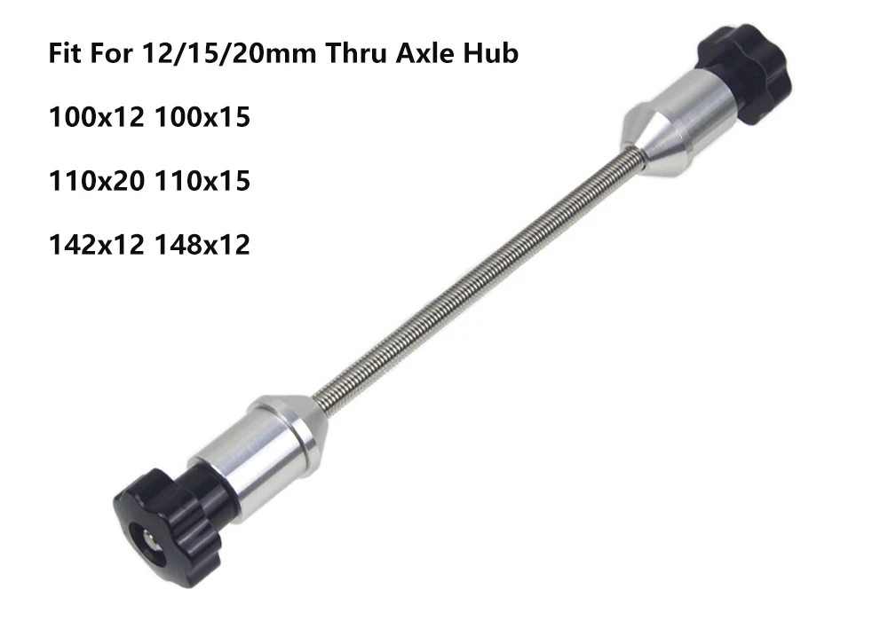 Fahrrad Laufradsatz Zentrierständer Adapter Werkzeug Nabe Felgentuner 12/15/20 mm auf 9 mm QR Steckachse Adapter 100x15 100x12 142x12 Schnellspanner – Detail 10