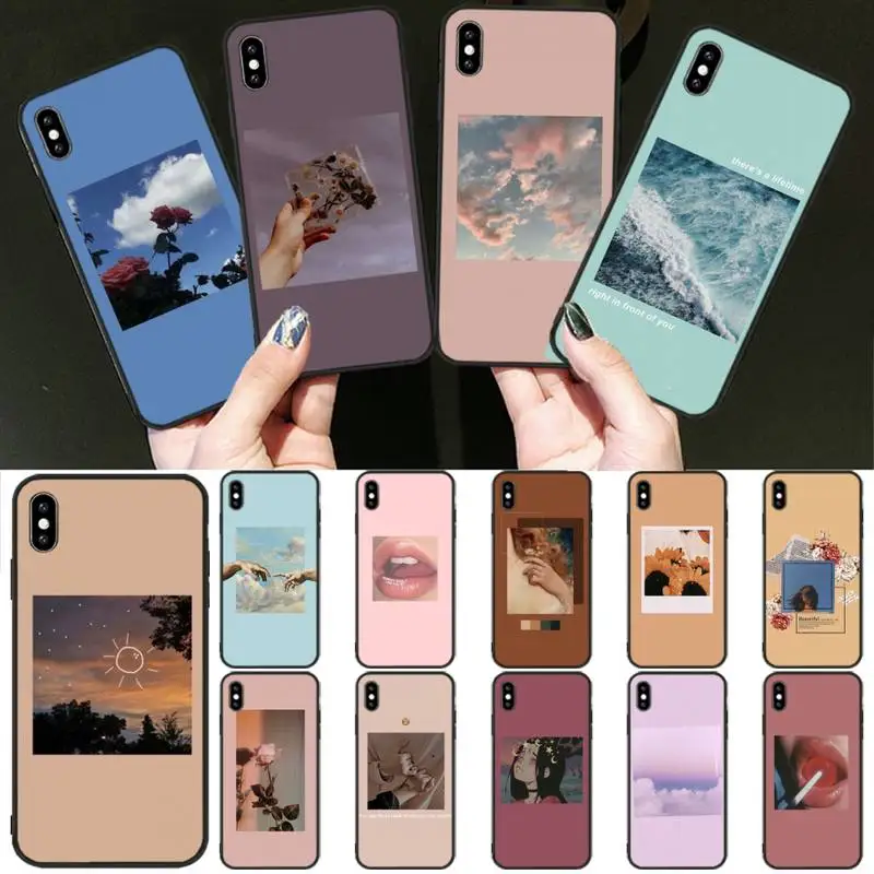

LJHYDFCNB Pink Aesthetics songs lyrics Black Soft Shell Phone Case For iphone6 6s plus 7 8 7 8 plus X XR XS MAX 11 Pro Max Cover