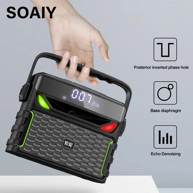

SOAIY Q23 Wireless Portable Speaker Small 3d Surround High Power Outdoor Home Audio with Mic Subwoofer Mini Bluetooth Speakers