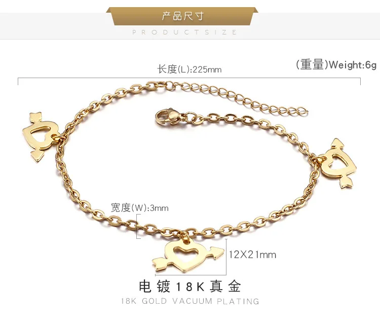 AliExpress стенд поставки товаров корейский стиль Мода титановая сталь ножной браслет стрелка подарок на день Святого Валентина
