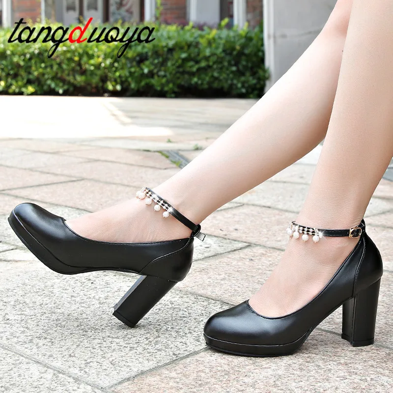 Женская обувь на толстом каблуке с блестками свадебные туфли круглым носком