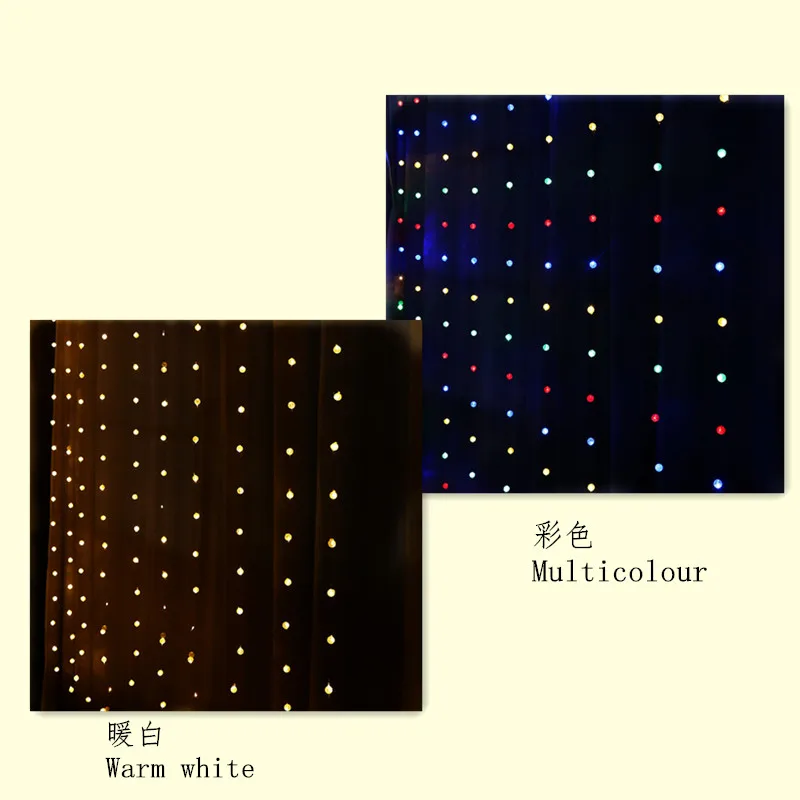 3x3m300led стеклянные бусины Медные провода с подсветкой USB строка Феи огней гирлянды Свадебная вечеринка занавес садовые украшения