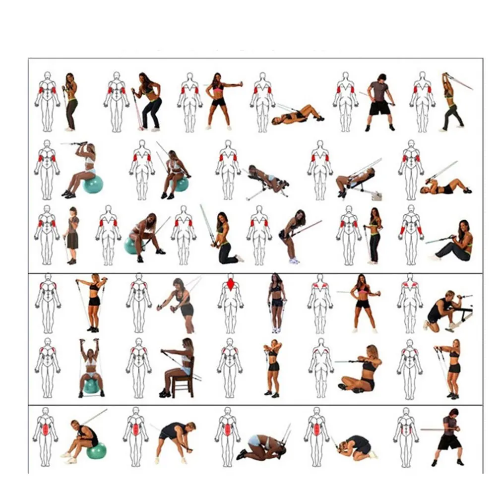11 шт./компл. Эспандеры Crossfit тренировки йоги трубы канат для перетягивания Фитнес оборудования тренажерный зал резиновые петли для спорта на открытом воздухе