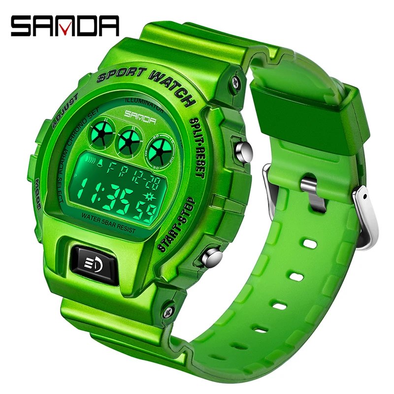 

SANDA Fashion G Style New Outdoor Mens Personalized Sports Watches Waterproof Multifunctional Luminous Digital Wristwatches