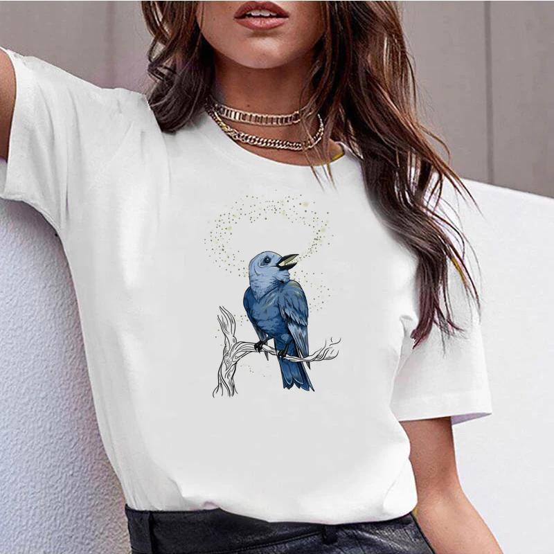 688378_T Shirt Casual O-Neck Short Sleeves Women T-shirt Hipster Cool Graphic Tee |
