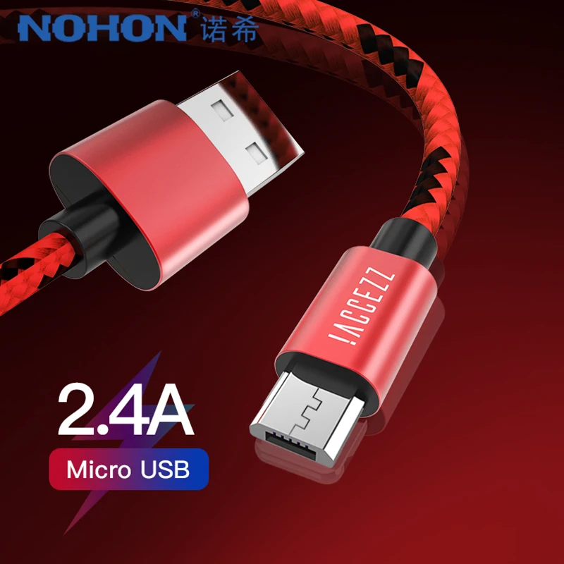 NOHON Micro USB нейлоновый зарядный кабель для samsung Galaxy S7 S6 для huawei Xiaomi Быстрая зарядка данных Android шнур для мобильного телефона