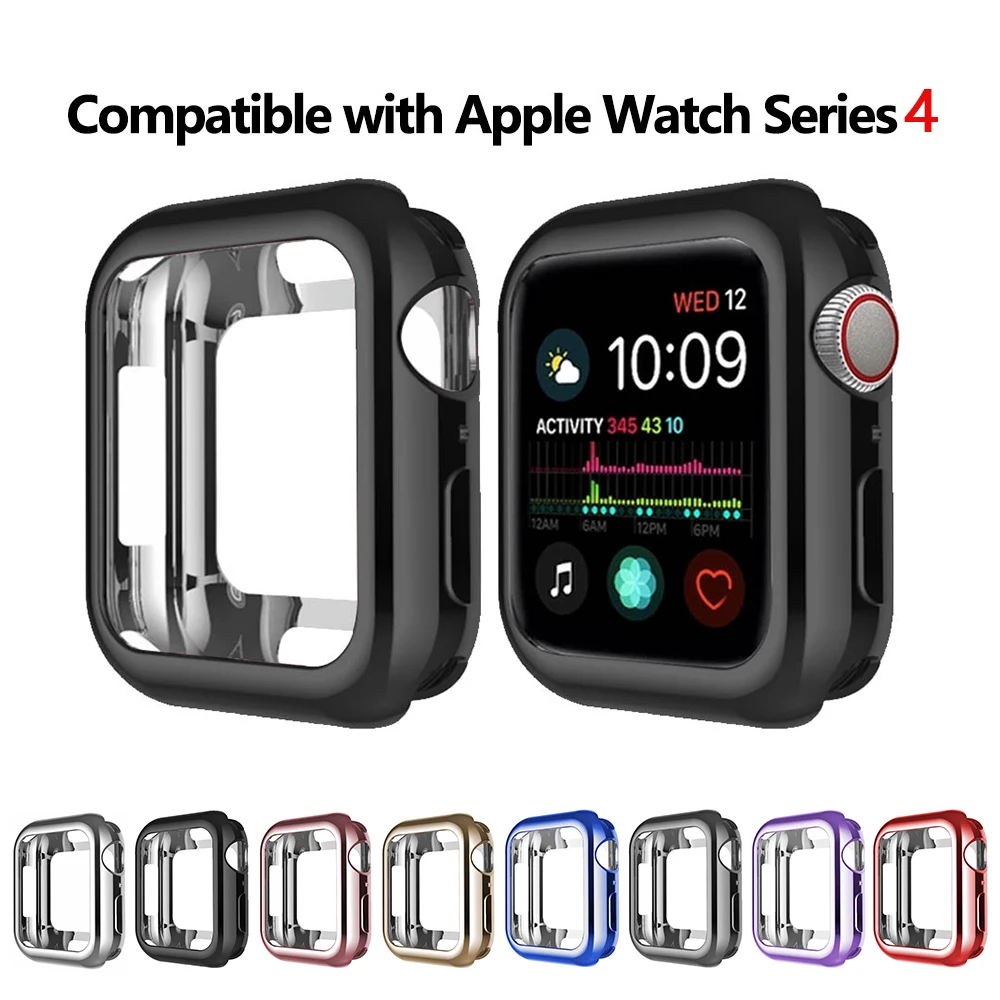 silicone Slim Soft Case for Apple Watch Series 1 2 3 38MM 42MM Plating Protective Cover for iwatch Series 4 40MM 44MM