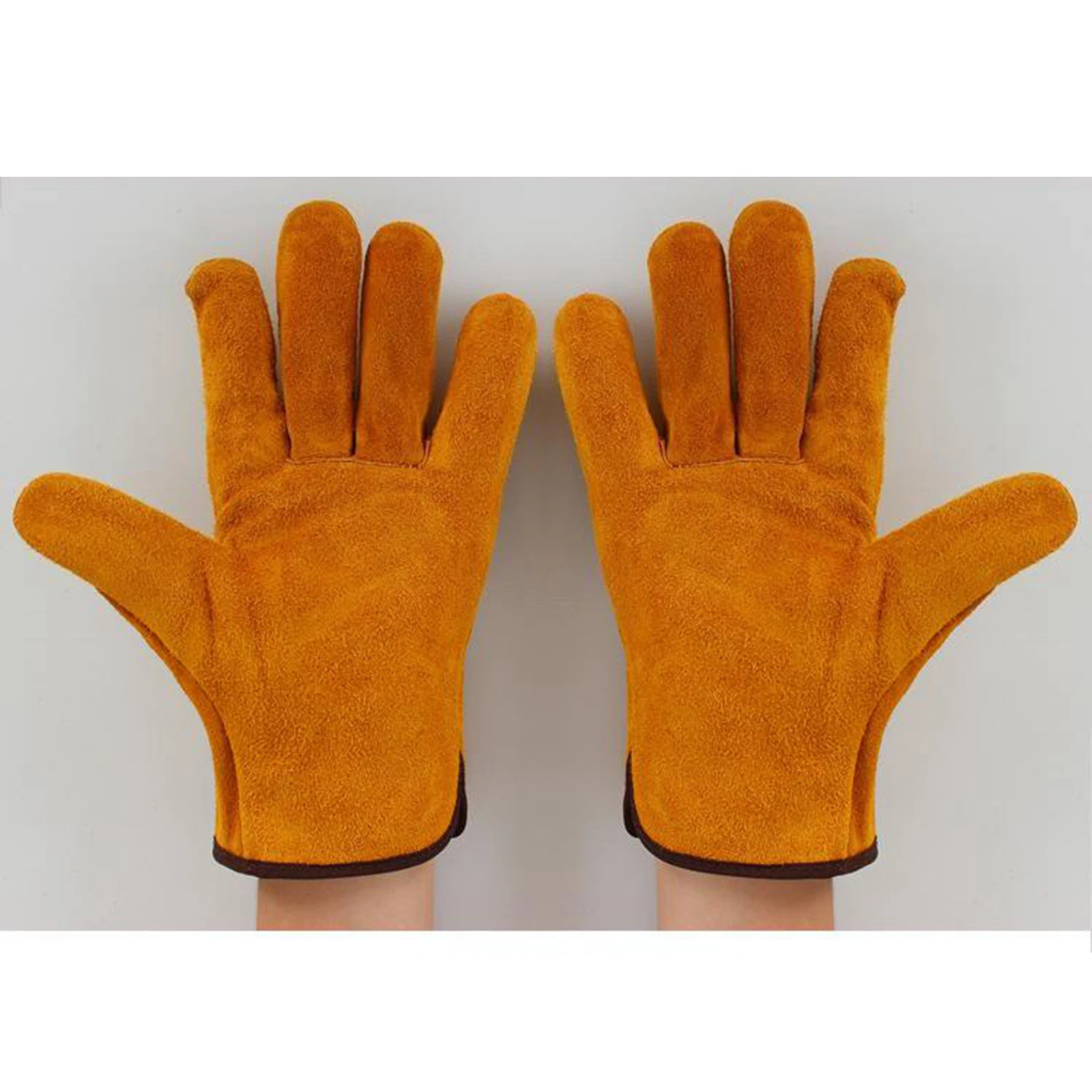 1 Pair Leather Working Welding Gloves Safety Protective Gloves Gardening MIG