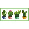 Green Plant Beautiful Cactus Cross Stitch Set Crafts Embroidery Chinese Cross Stitch Kit DMC Needlework Home Decoration Pattern ► Photo 2/6