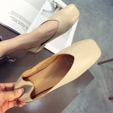 Удобная обувь на плоской подошве; женская обувь без застежки с квадратным носком; женская обувь на плоской подошве