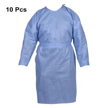 

10Pcs Protective Coverall Disposable Waterproof Oil-Resistant Protective Coverall Isolation Suit Protective Clothing