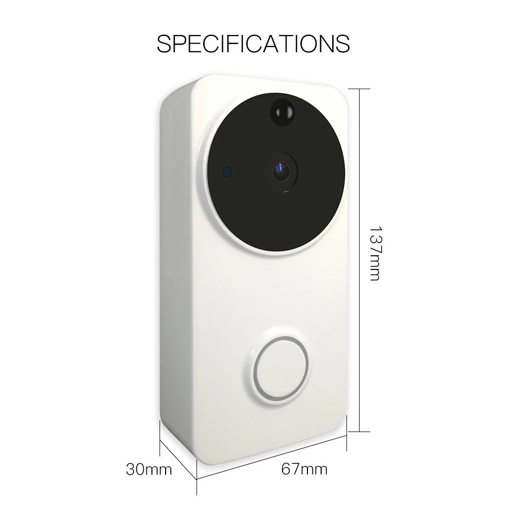 WiFi смарт-видео дверной звонок Беспроводная камера Full HD PIR Обнаружение движения камера ночного видения работа с Alexa Echo Show