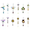 Carillons de vent en verre en métal créatif mignon colibri hibou papillon carillons de vent suspendus ornement décoration de la maison cloches de vent artisanat ► Photo 2/6