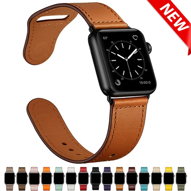 Genuine Leather Strap for Apple Watch 6 SE 5 4 42MM 38MM 44MM 40MM Fashion  Bracelet for iWatch Series SE 6 5 4 3 2 1 Watchband - AliExpress