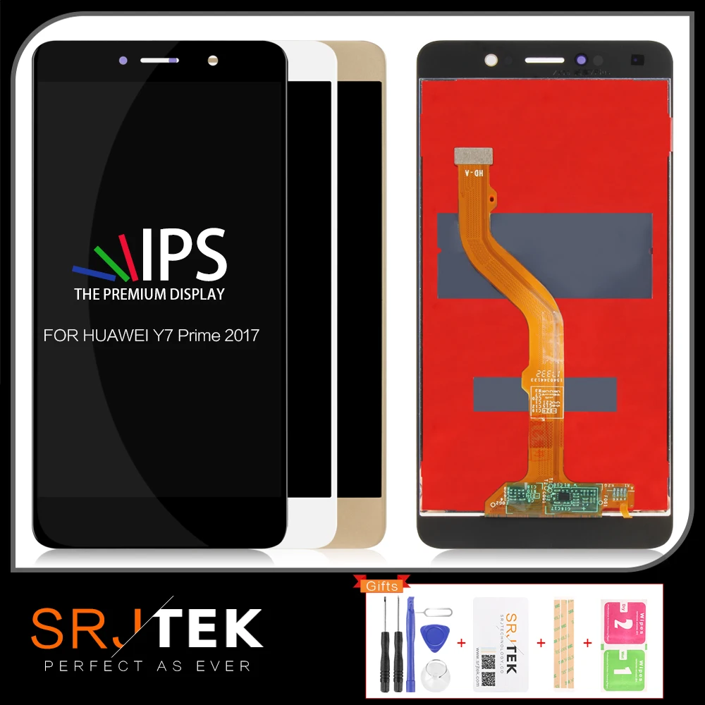 SRJTEK для huawei Y7/Y7 Prime ЖК-дисплей с сенсорной матрицей дигитайзер Сенсорное стекло с рамкой для huawei Enjoy 7 plus дисплей Nova Smart Plus