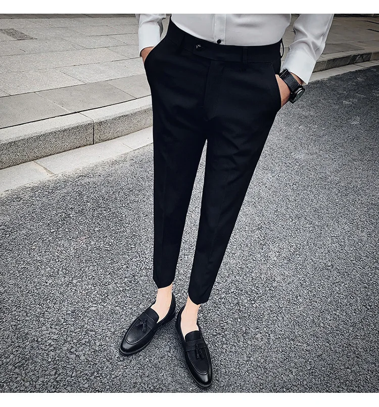 Весна британский стиль сплошной костюм брюки мужские Pantalon Hombre горячая Распродажа уличная Мужская брюки деловой строгий костюм мужские штаны