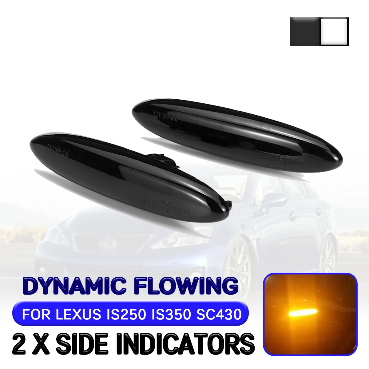 

LED Dynamic Side Marker Light For Lexus IS250 IS350 SC430 E350 For Toyota Highlander Kluger Flowing Turn Signal Light Lamp
