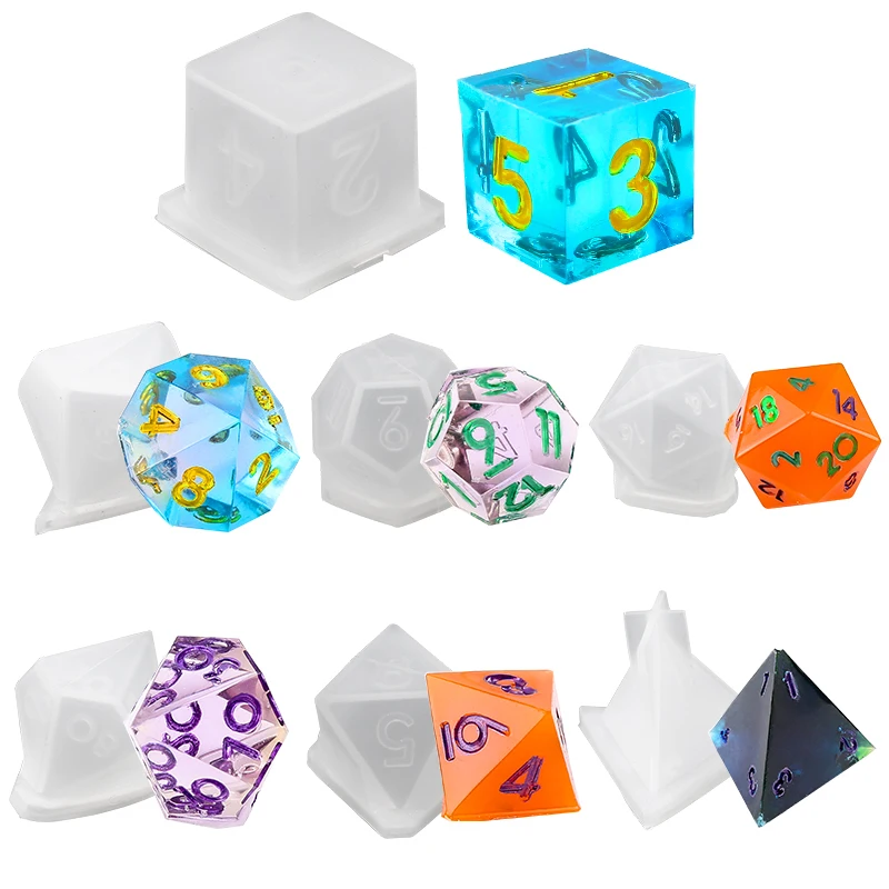 Dice Molds For Resin Silicone D20 Dice Molds For Resin Work Polyhedral Game  Dice Molds For Epoxy Resin Dice Making 3D Silicone - AliExpress