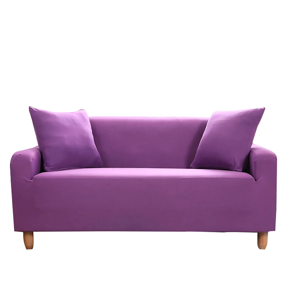 Purple Lychee из однотонного денима стрейч диван Чехол все включено эластичный чехол для дивана Универсальный секционная чехол для Гостиная - Цвет: Purple