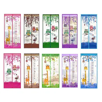 

Summer Pattern Magnetic Button Mosquito Net Door Screen Bedroom kitchen Soft Yarn Door Curtain Anti Insect Fly Mesh door net