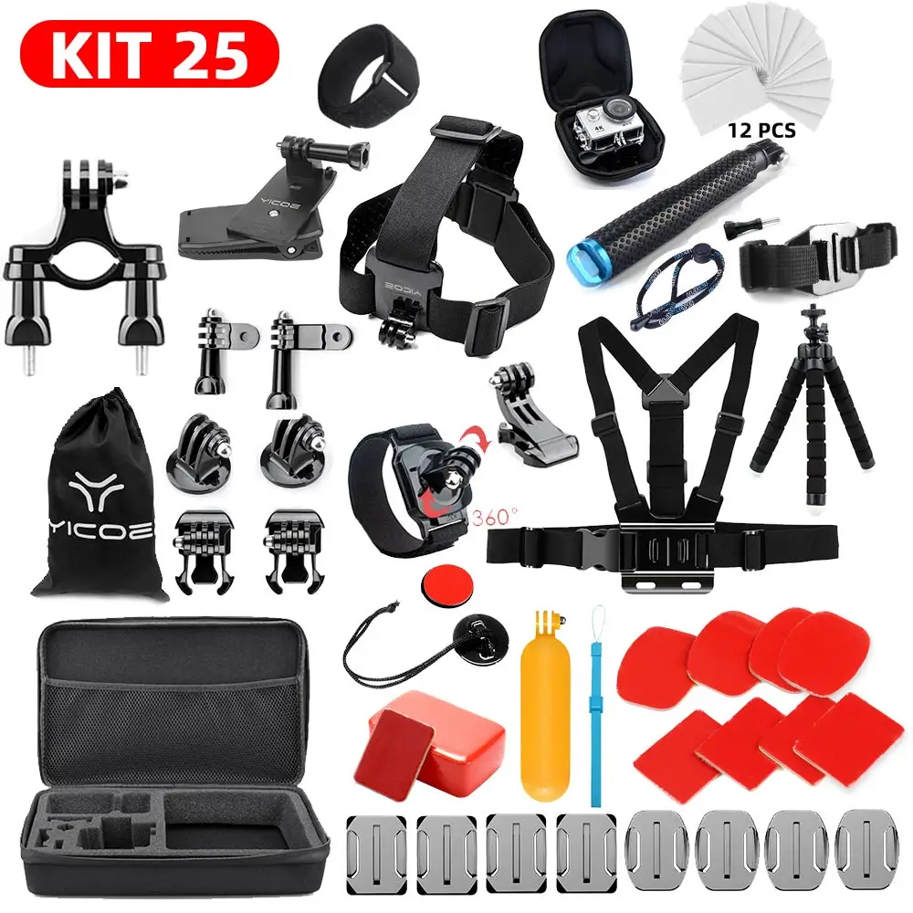 Kit 25 Чехол для штатива Mount Dog для Yi 4k Mijia Go Pro hero 7 6 5 Gopro 6 5 4 3 Аксессуары для занятий спортом - Цвет: Kit 25