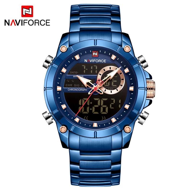 Новинка NAVIFORCE Топ люксовый бренд мужские часы кварцевые мужские часы дизайн спортивные часы водонепроницаемые наручные часы из нержавеющей стали Reloj Hombre