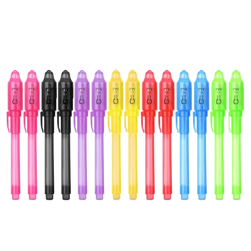 

14pcs UV Light Pen Invisible Magic Pencil Secret Fluorescent Pen for Writing Pad Kids Child Drawing Painting Board M09