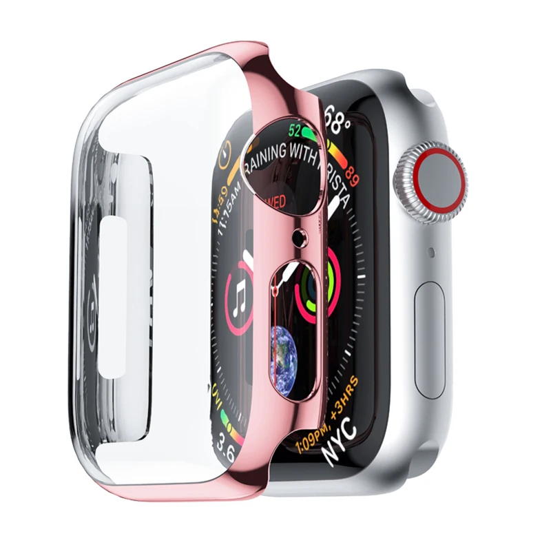Защитный чехол для Apple Watch 5, 4, 3, iwatch, ремешок 42 мм, 38 мм, 44 мм, 40 мм, бампер, защита экрана, покрытие из поликарбоната, водонепроницаемый корпус