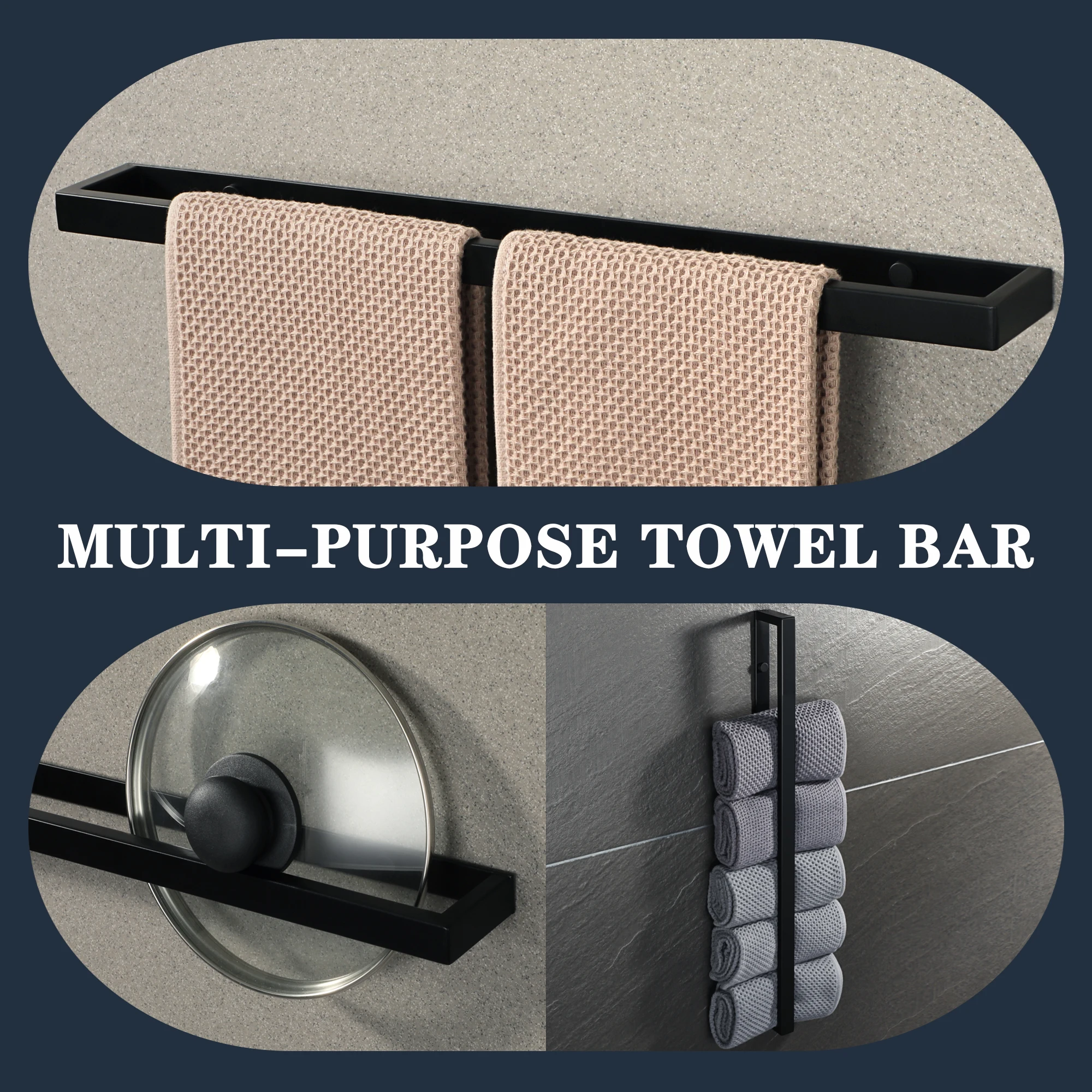 Towel Holder Towel Rack Bathroom Facilities Bathroom Towel Holder 20/30/40/50cm Towel Bar 304Stainless Steel Wall-Mounted