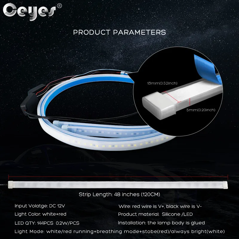 Car Accessories Led Strip Openning Door Warning Light Safety Shadow Welcome Flash Lights Alarm Signal Lamp (6)