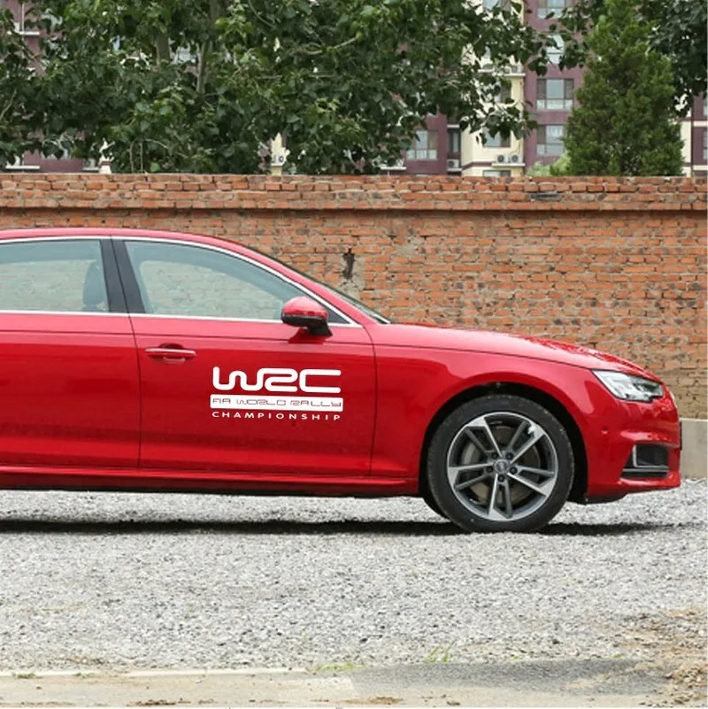 2 шт. 32x12 см WRC Спортивная Автомобильная наклейка Чемпионат мира по ралли гоночный автомобиль Стайлинг наклейки Черный Белый слово стикер автомобиля