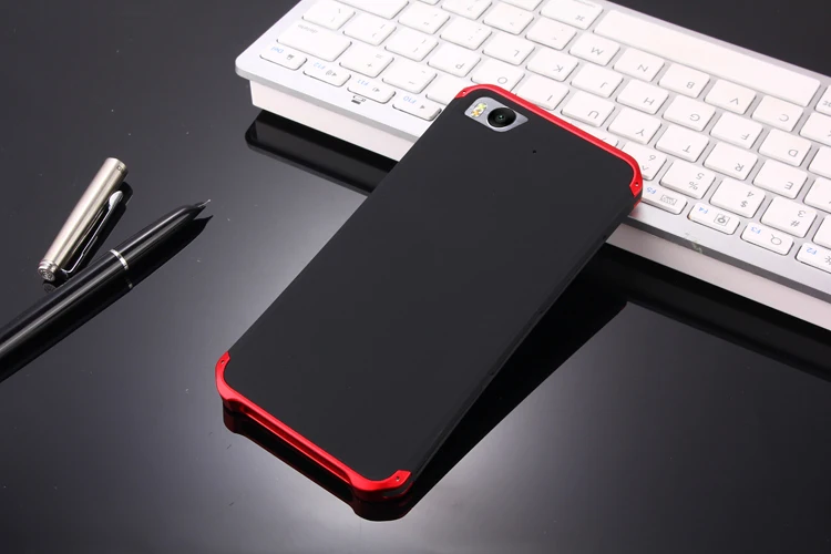 Black Red Side Текстурированная антиосенняя Металлическая Рамка PC BackPlate для Xiaomi mi 5S mi 5S M5S алюминиевый сплав Xiao mi 5S M 5S чехол-бампер с подарком - Цвет: Black Red Side