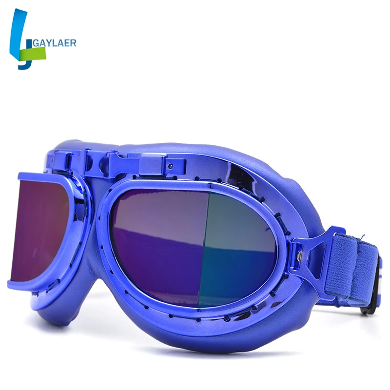 Motocross Helmet Goggles With Anti-UV Lens Vintage Pilot Biker Leather Snowboard Goggles Mask For Motorcycle Dirt Bike ATV