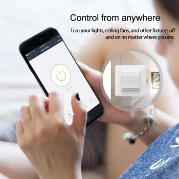 

WiFi Smart Light Wall Switch Push Button Hands-free Voice Control Timer Setting H3CF
