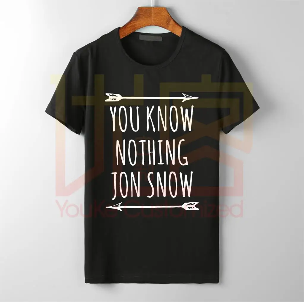 Футболка «Игры престолов», футболки с надписью «You Know Nothing», Джон Сноу, стильная одежда с коротким рукавом для мужчин, серые футболки из чистого хлопка с круглым вырезом