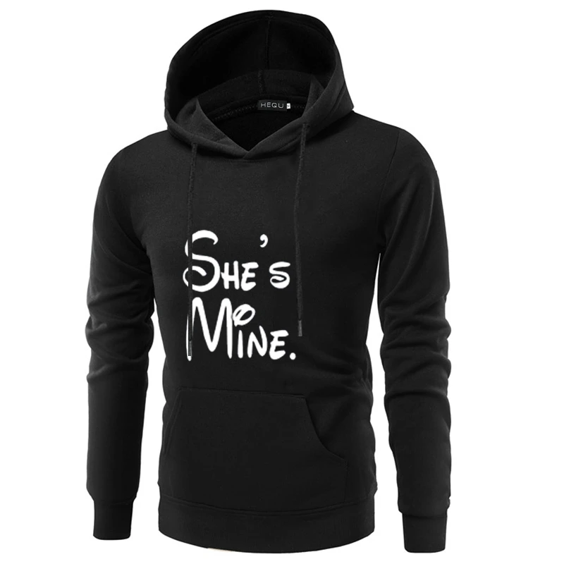 M6135BK HE' IS MINE SHE IS MINE пара толстовки Chritsmas для женщин мужчин влюбленных Толстовка влюбленных пар - Цвет: M6135BK