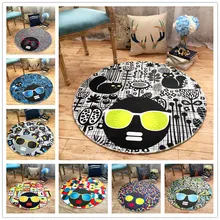 Черные суперочки круглый ковер индивидуальный тренд компьютерное кресло подушка детская комната кабинет прикроватный ковер