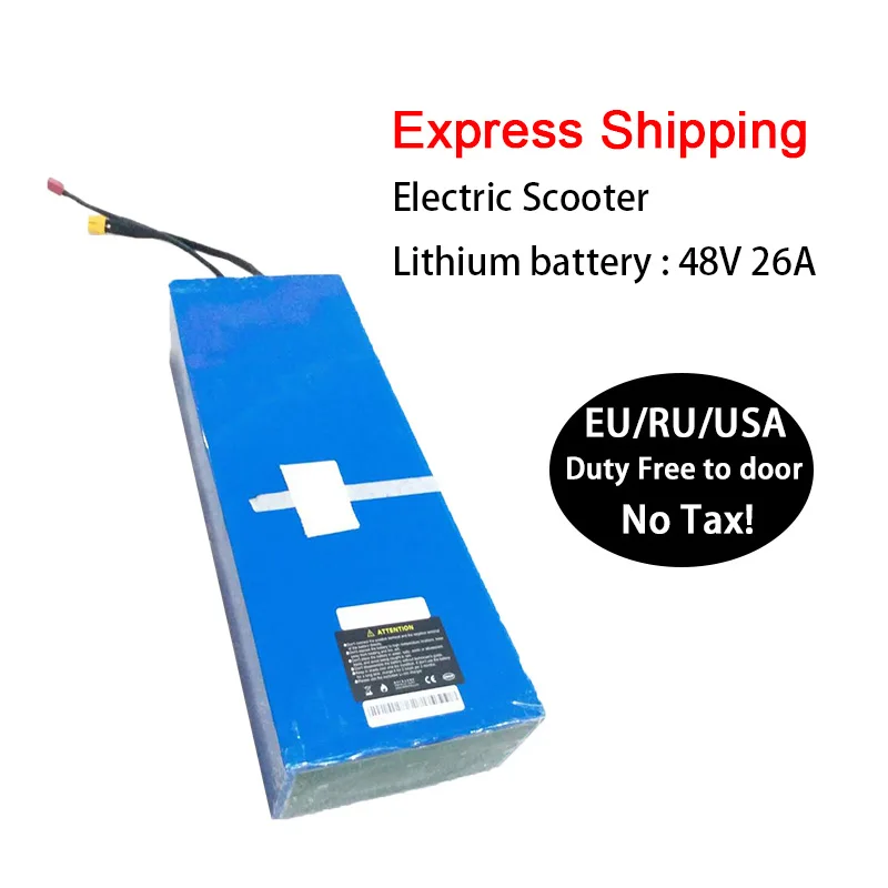 Для того, чтобы налог на ЕС аккумулятора электроскутера 500W 48V ионно-литиевая Батарея пакет 48V 26AH скутер Батарея с ПВХ чехол с BMS 2A Зарядное устройство - Цвет: 48V26AH