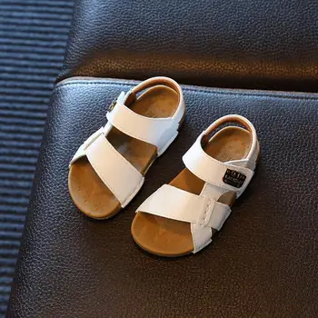 

2020 Summer Boys Button Beach Shoes Sandals For Babies Leather Casual Shoes Breathable New Children's Sandals Outwear Footwear