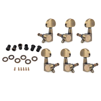 

6pcs Full Closed Round Guitar String Tuner Pegs Tuning Machine Head 3 Left 3 Right guitar parts guitar accessories