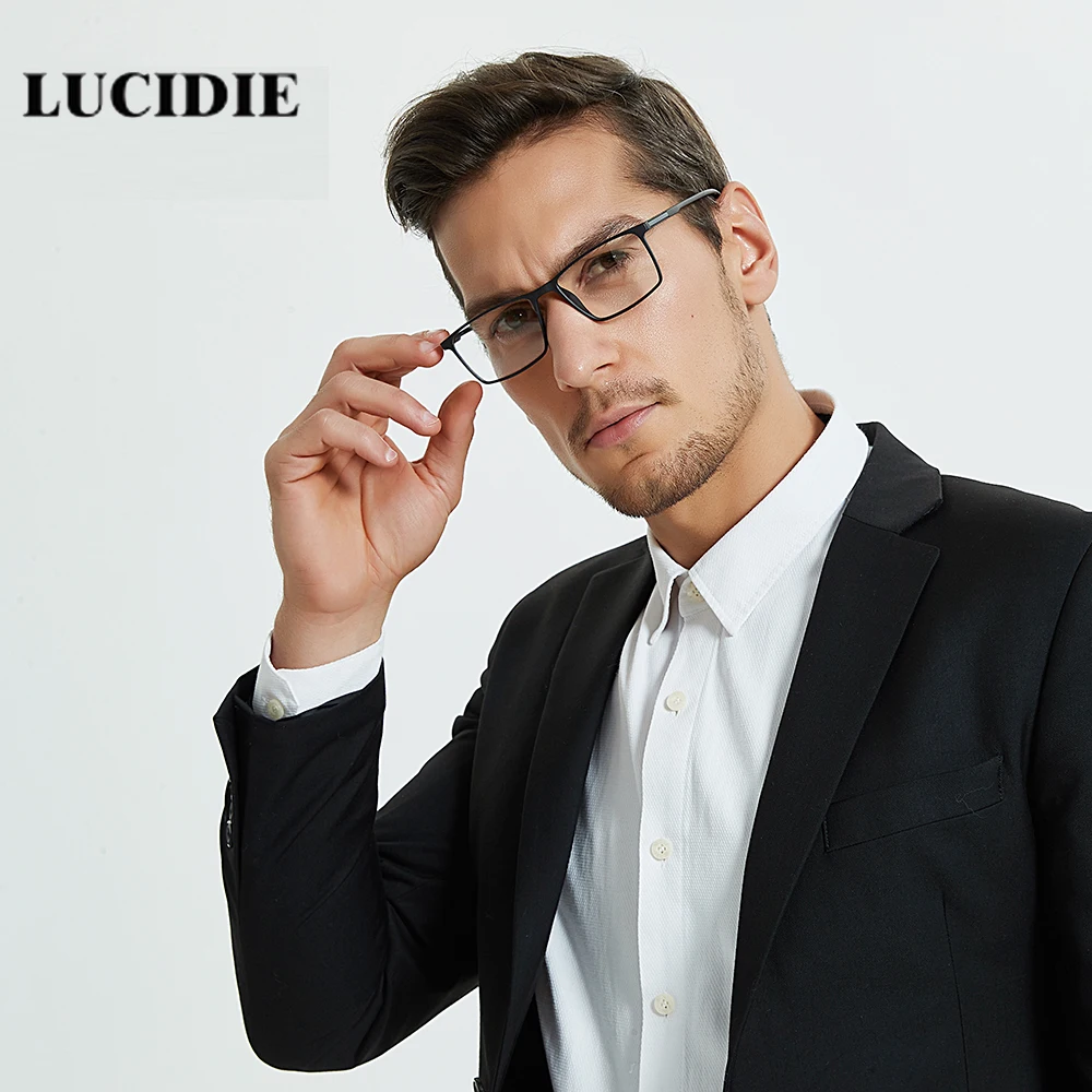 Lucidie, классические мужские очки, оправа, прозрачные линзы, оптические очки, оправа, Ретро стиль, квадратные очки