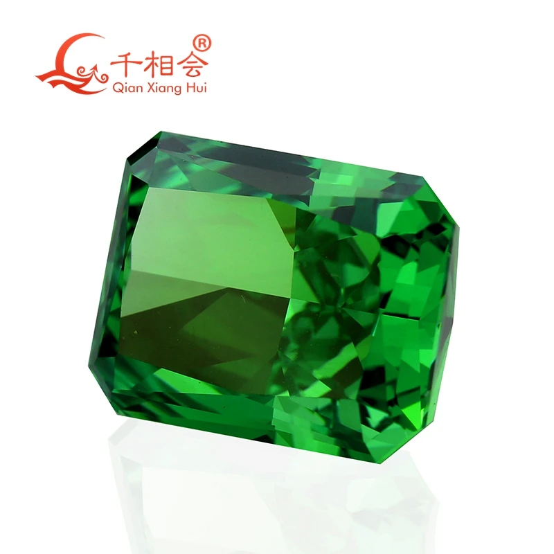 12x16mm green pink yellow orange color rectangle shape  radiant brilliant crushed ice cut  cubic zirconia loose stone cz stone