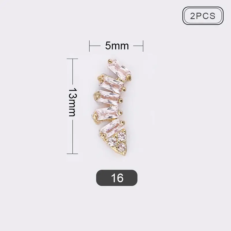 10 шт. 2 шт. 9 шт. 3D металлическая пилочка для ногтей, наклепки разные формы ногтей Стразы ручек на выбор, хрустальные стразы для дизайна ногтей для ногтей дизайнерские украшения - Цвет: 16